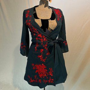 Embroidered Wrap Tunic